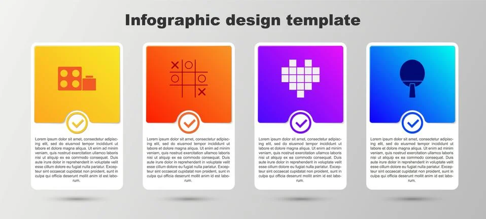 Set Toy building block bricks, Tic tac toe game, Pixel hearts for and Racket Ilustración de archivo