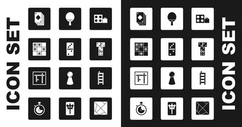 Set Toy building block bricks, Domino, Board game of checkers, Playing cards Ilustración de archivo