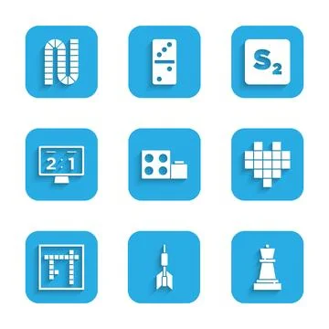 Set Toy building block bricks, Dart arrow, Chess, Pixel hearts for game, Bingo Ilustración de archivo