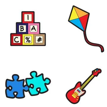 Set of toys Stockillustratie