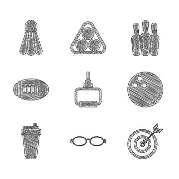Set TPX loop training equipment, Glasses for swimming, Target with arrow Illustrazione stock