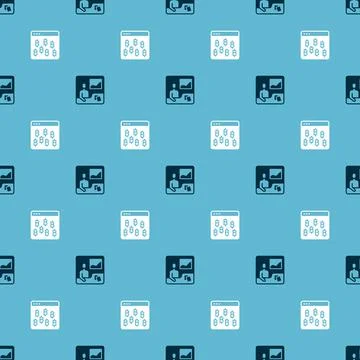 Set Trading courses and Bitcoin browser on seamless pattern. Vector Stock Illustration