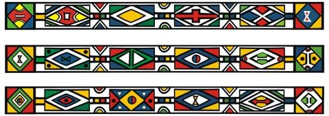 Set of traditional african ndebele patterns - vector illustration Illustrazione stock