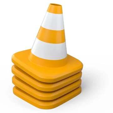 Set of traffic cones for under construction road work on white background. 库存插图