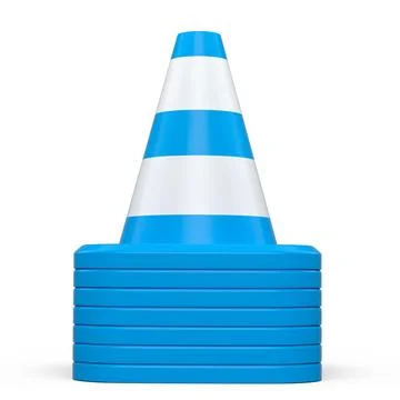 Set of traffic cones for under construction road work on white background. Stock Illustration