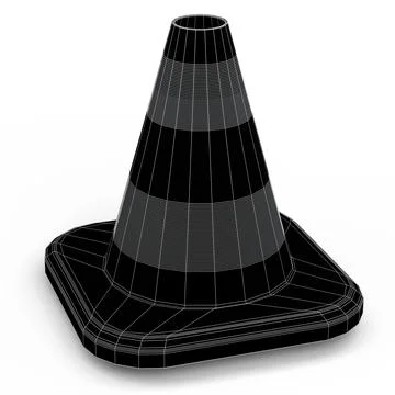 Set of traffic cones for under construction road work on white background Stock Illustration