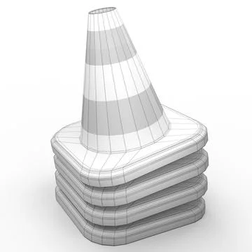 Set of traffic cones for under construction road work on white background Stock Illustration