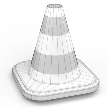 Set of traffic cones for under construction road work on white background Stock Illustration
