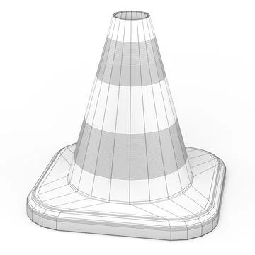 Set of traffic cones for under construction road work on white background Stock Illustration