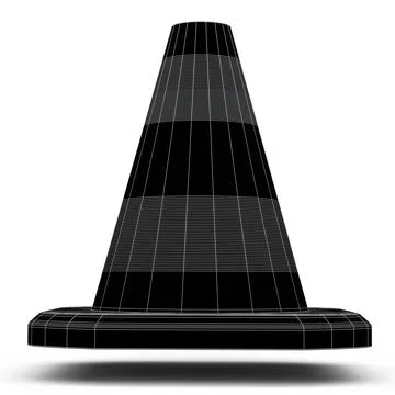 Set of traffic cones for under construction road work on white background 库存插图