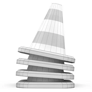 Set of traffic cones for under construction road work on white background 스톡 일러스트