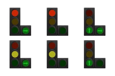 Set of traffic lights. Stock Illustration