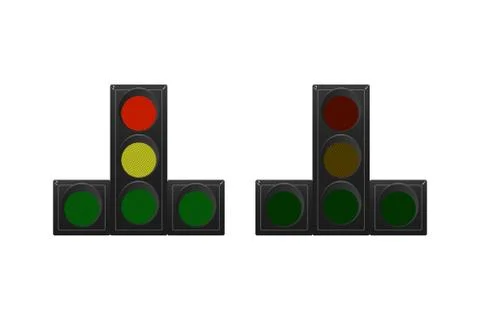 Set of traffic lights. Stock Illustration