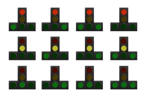 Set of traffic lights. Stock Illustration