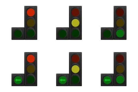 Set of traffic lights Stock Illustration