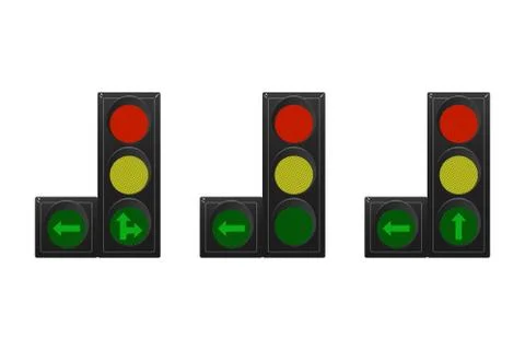 Set of traffic lights. Stock Illustration