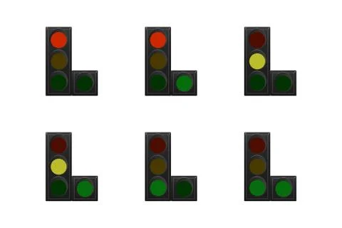 Set of traffic lights. Stock Illustration