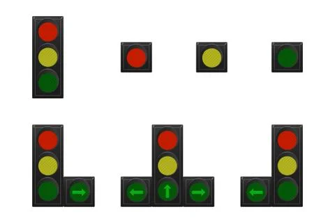 Set of traffic lights. Stock Illustration