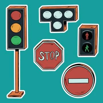 A set of traffic lights. Stock Illustration