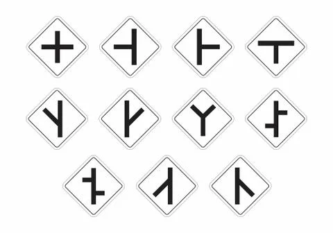Set of traffic signs Stock Illustration