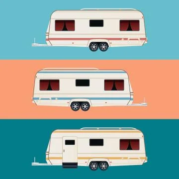 Set of trailers Stock Illustration