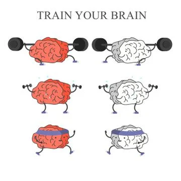 Set of train brains Stock Illustration