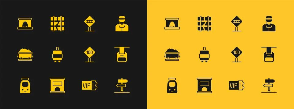Set Train conductor, Ticket office buy tickets, Speed limit traffic sign 10.. Stock Illustration