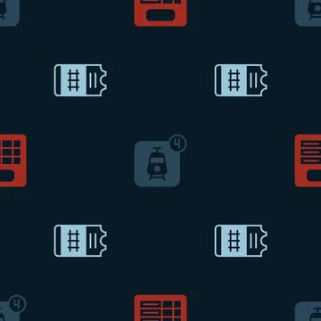Set Train station board, Online ticket booking and on seamless pattern. Vector イラスト素材