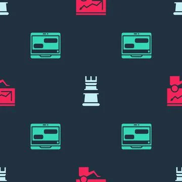 Set Training, presentation, Business strategy and Chat messages laptop on Stock Illustration