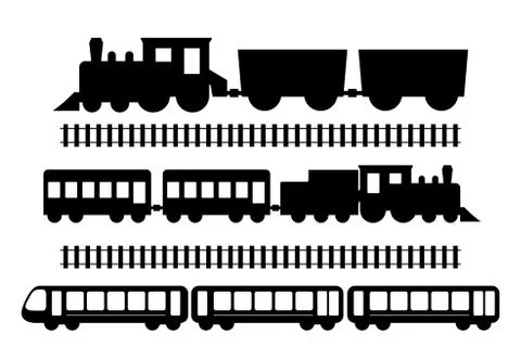 Set of trains Stock Illustration