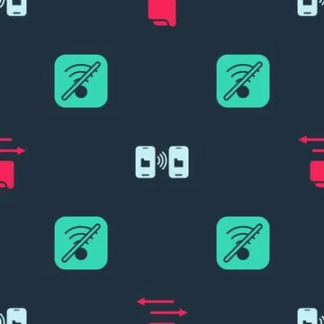 Set Transfer files, Data transfer and storage and No Wi-Fi wireless interne.. Ilustração Stock