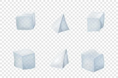 Set of transparency ice cubes. Stock Illustration