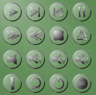 Set of the transparent buttons Stock Illustration