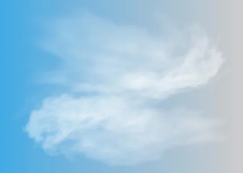 Set of transparent different clouds isolated on blue background. Real Stock Illustration