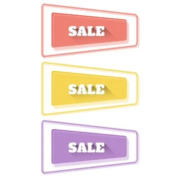 Set of transparent geometric vector banners on the sale theme. Stock Illustration