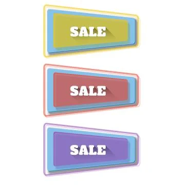 Set of transparent geometric vector banners on the sale theme. Stock Illustration