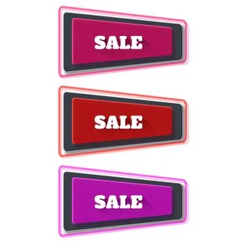 Set of transparent geometric vector banners on the sale theme. Stock Illustration