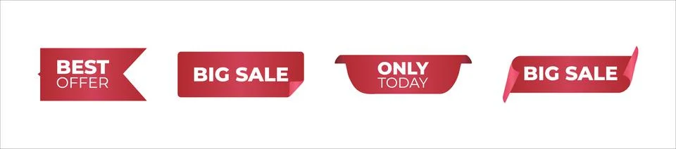 Set of transparent geometric vector banners. Price tags vector collection 스톡 일러스트
