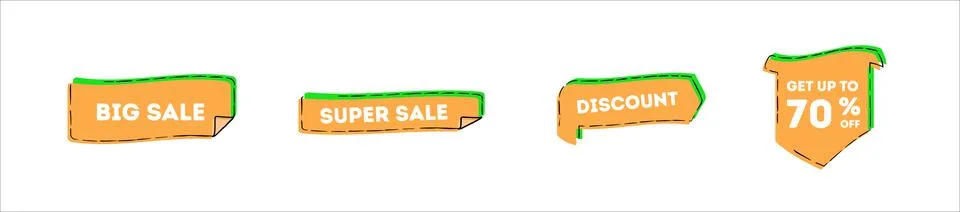 Set of transparent geometric vector banners. Set ribbon banner. Promotion price Stock Illustration