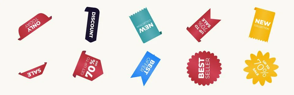 Set of transparent geometric vector banners. Price tags vector collection 스톡 일러스트