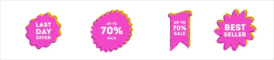 Set of transparent geometric vector banners. Sale tag set. Ribbon sale banners 스톡 일러스트
