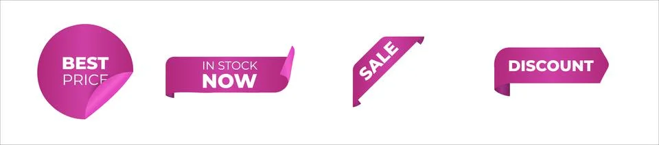 Set of transparent geometric vector banners. Special offer or shopping discount Stock Illustration