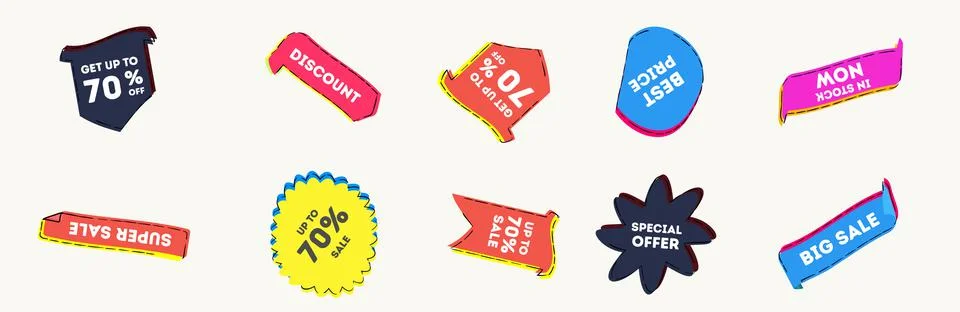 Set of transparent geometric vector banners. Set ribbon banner. Ribbon sale Stockillustratie