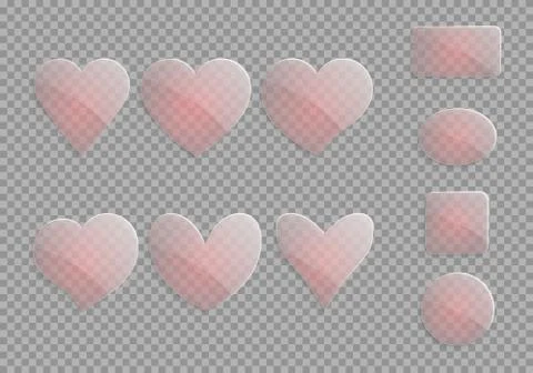 Set of transparent hearts Stock Illustration