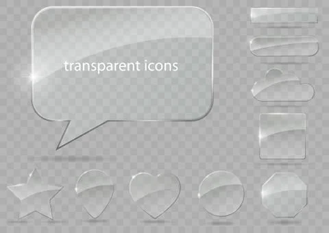 Set of transparent icons Stock Illustration