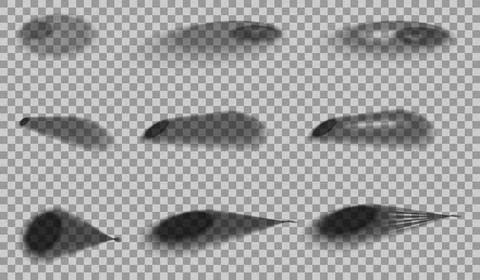 Set of transparent oval shadow with soft edges isolated. Vector illustration Stock Illustration