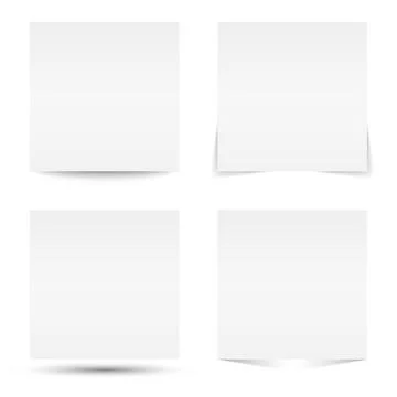 Set of transparent realistic shadow effects. Blank paper cards with differe.. Stock Illustration