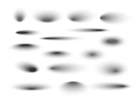 Set of transparent shadow with soft edges. Realistic shadow effect isolated o Stock-Illustration