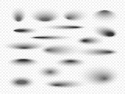 Set of transparent shadow with soft edges. Realistic shadow effect isolated o Stock-Illustration