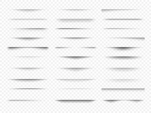 Set of transparent shadow with soft edges. Realistic shadow effect isolated o イラスト素材